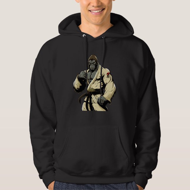 Brazilian Jiu Jitsu and Grappling Gorilla Hoodie (Front)