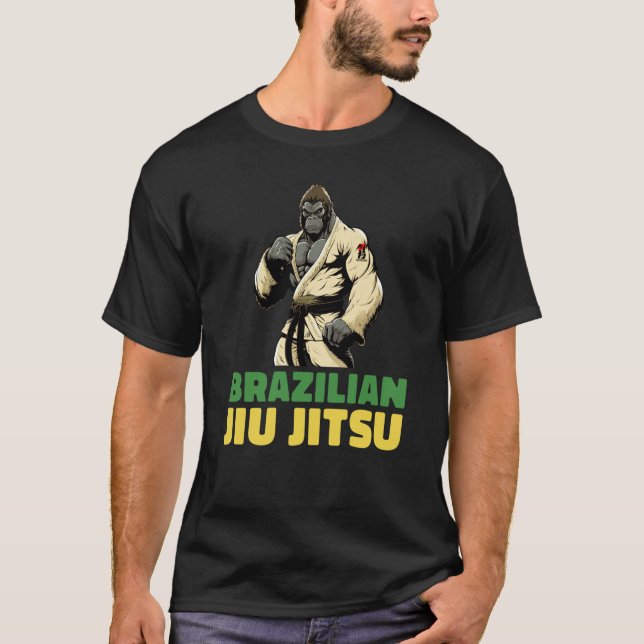 Brazilian Jiu Jitsu and Grappling Gorilla T-Shirt (Front)