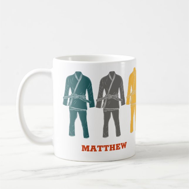 Brazilian Jiu Jitsu BJJ Gi Personalised Coffee Mug (Left)