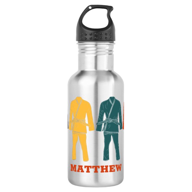 Brazilian Jiu Jitsu BJJ Gi Uniform Personalised 532 Ml Water Bottle (Front)