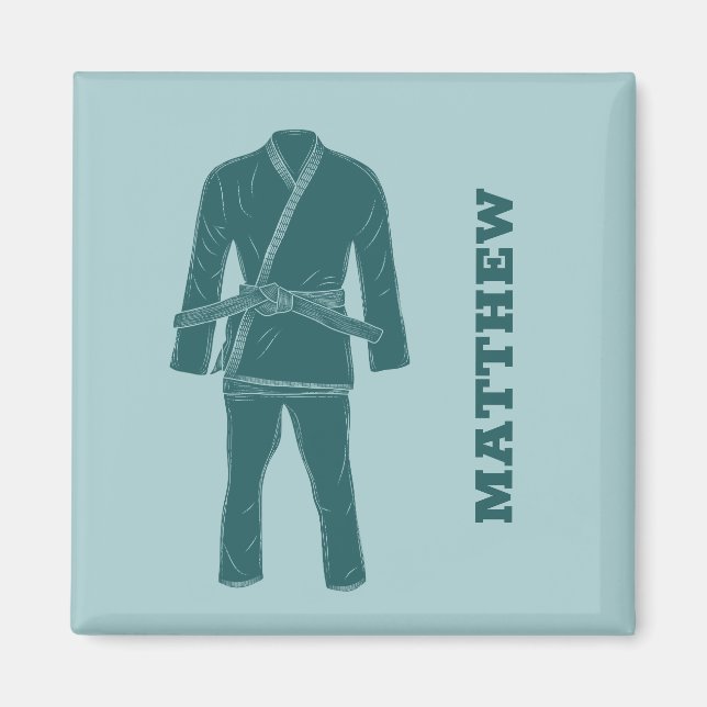 Brazilian Jiu Jitsu BJJ Gi Uniform Personalized Ma Magnet (Front)
