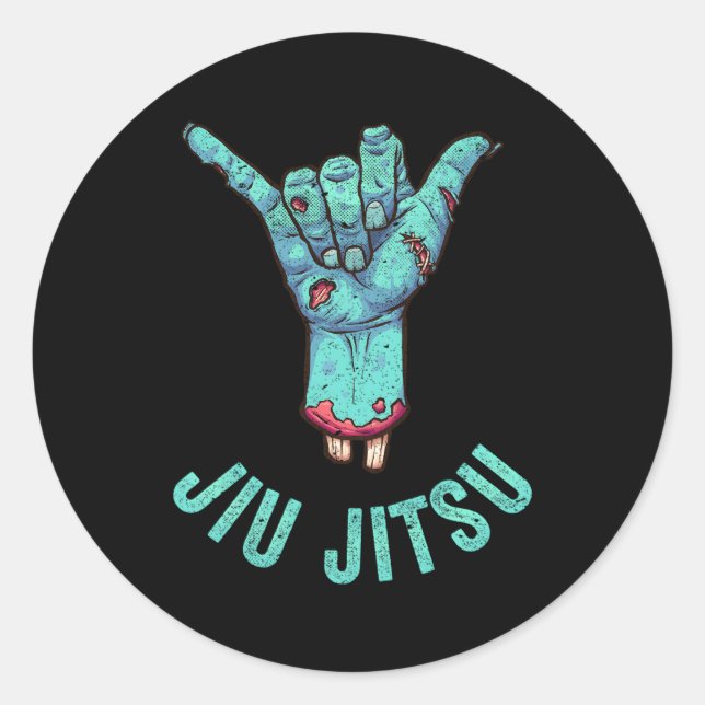 Brazilian Jiu-Jitsu Bjj Hang Loose Shaka Classic Round Sticker (Front)