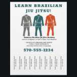 Brazilian Jiu Jitsu BJJ Lessons Tear Off Strips Flyer<br><div class="desc">Promote your Brazilian Jiu Jitsu school or private instruction business with these easy to customize flyers. They feature an illustration of a BJJ gi in gray, teal blue and orange, with room to add basic details and a phone number for your business with tear off style strips at the bottom...</div>
