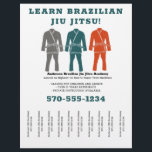 Brazilian Jiu Jitsu BJJ Lessons Tear Off Strips Flyer<br><div class="desc">Promote your Brazilian Jiu Jitsu school or private instruction business with these easy to customize flyers. They feature an illustration of a BJJ gi in gray, teal blue and orange, with room to add basic details and a phone number for your business with tear off style strips at the bottom...</div>