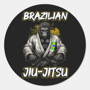 Brazilian Jiu Jitsu BJJ Mens Women Mixed Martial Classic Round Sticker