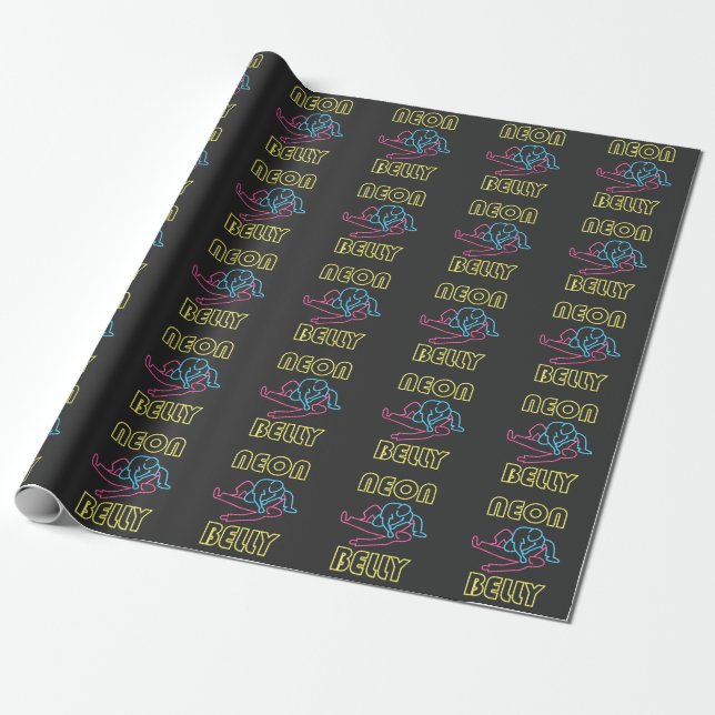 Brazilian Jiu Jitsu: BJJ Neon Knee On Belly Wrapping Paper (Unrolled)