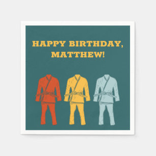 Brazilian Jiu Jitsu BJJ Themed Birthday Party Napkin