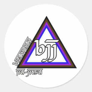 Brazilian Jiu Jitsu BJJ Triangle of Progress Classic Round Sticker