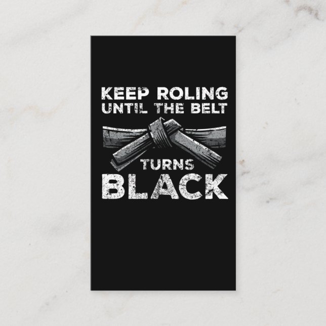 Brazilian Jiu Jitsu Black Belt Rolling Fighter Business Card (Front)