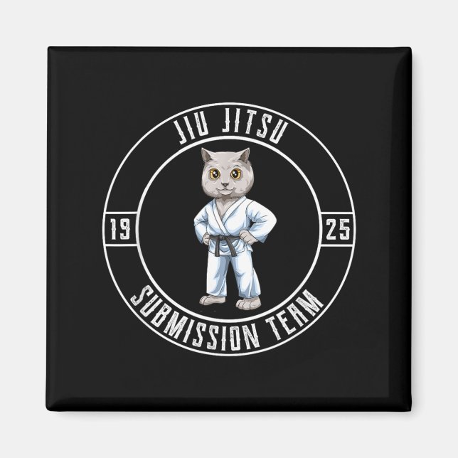 Brazilian Jiu Jitsu Cat Grappling Magnet (Front)