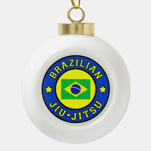 Brazilian Jiu Jitsu Ceramic Ball Christmas Ornament