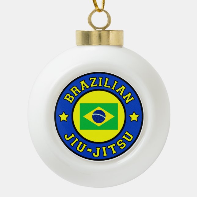 Brazilian Jiu Jitsu Ceramic Ball Christmas Ornament (Front)