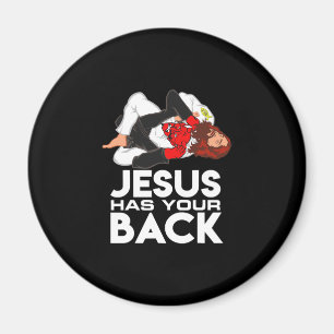 Brazilian Jiu Jitsu Christian Jesus Has Your Back Magnet