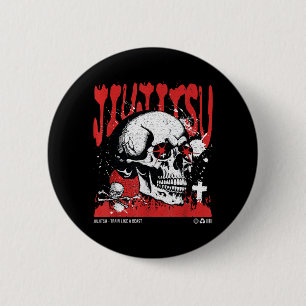 Brazilian Jiu Jitsu __ Cool MMA Fighter Skull 6 Cm Round Badge