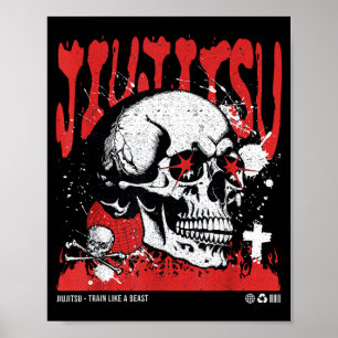 Brazilian Jiu Jitsu __ Cool MMA Fighter Skull Poster