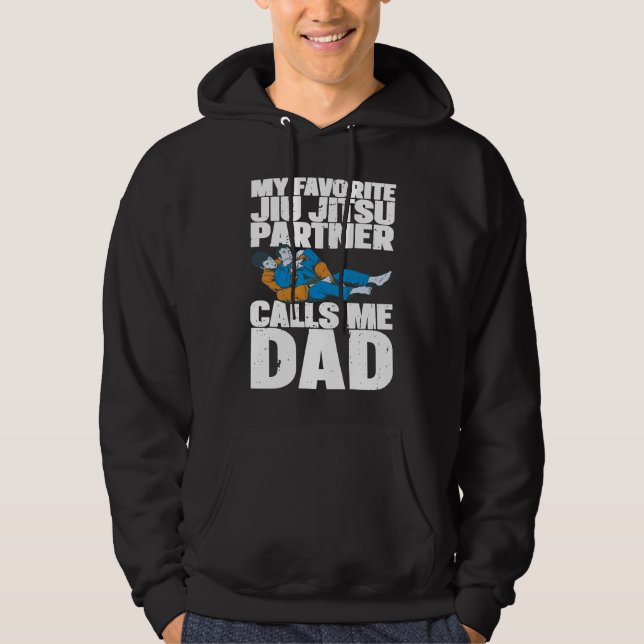 Brazilian Jiu Jitsu Dad BJJ Mixed Martial Jiu Jits Hoodie (Front)