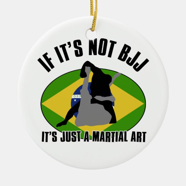 brazilian-jiu-jitsu design ceramic tree decoration (Front)