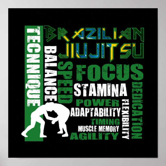 Brazilian Jiu Jitsu Elements BJJ Poster (Front)