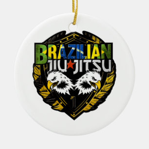 Brazilian Jiu Jitsu Emblem Ceramic Tree Decoration