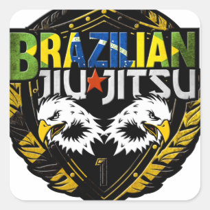 Brazilian Jiu Jitsu Emblem Square Sticker