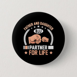 Brazilian Jiu-Jitsu Father and Daughter BJJ 6 Cm Round Badge