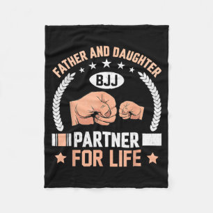Brazilian Jiu-Jitsu Father and Daughter BJJ Fleece Blanket