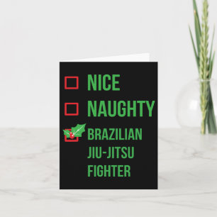 Brazilian Jiu-jitsu Fighter Funny Pajama Christmas Card
