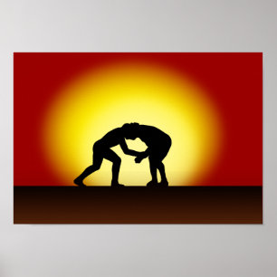 Brazilian Jiu Jitsu - Grapplers Sunset Poster