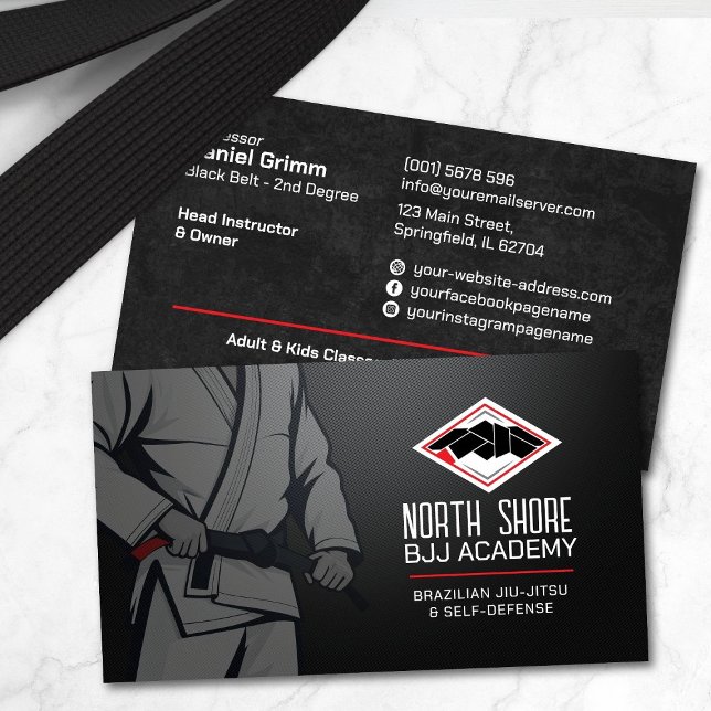 Brazilian Jiu-Jitsu Instructor Business Card (Creator Uploaded)