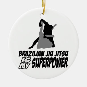 Brazilian jiu jitsu is my superpower ceramic tree decoration