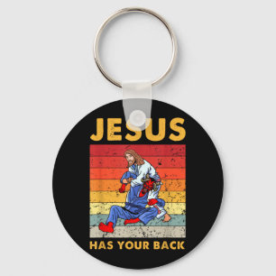 Brazilian Jiu Jitsu Jesus Has Your Back BJJ MMA Key Ring