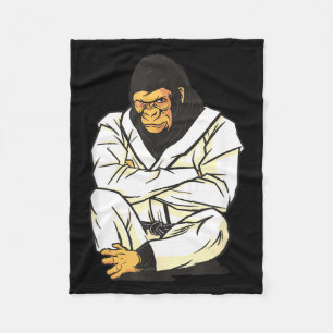 Brazilian Jiu Jitsu Judo Gorilla Fleece Blanket