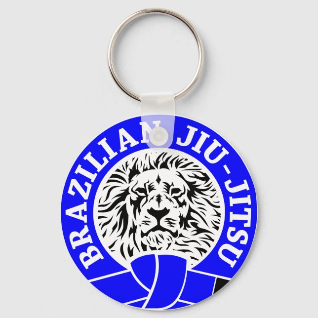 Brazilian Jiu-Jitsu (Key Chain) Blue Belt Key Ring (Front)