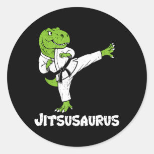 Brazilian Jiu Jitsu Lover Dinosaur T-rex BBJ Classic Round Sticker