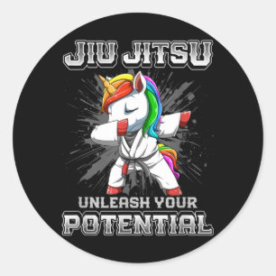Brazilian Jiu Jitsu MMA and Grappling BJJ Dabbing Classic Round Sticker