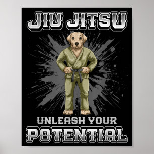 Brazilian Jiu Jitsu MMA and Grappling BJJ Dog Poster