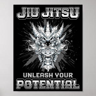 Brazilian Jiu Jitsu MMA and Grappling BJJ Dragon Poster