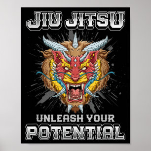 Brazilian Jiu Jitsu MMA and Grappling BJJ Lion Poster