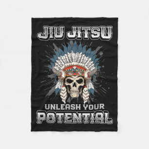 Brazilian Jiu Jitsu MMA and Grappling BJJ Skeleton Fleece Blanket