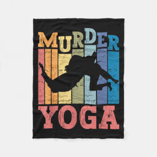 Brazilian Jiu Jitsu Murder Yoga Funny BJJ Martial Fleece Blanket