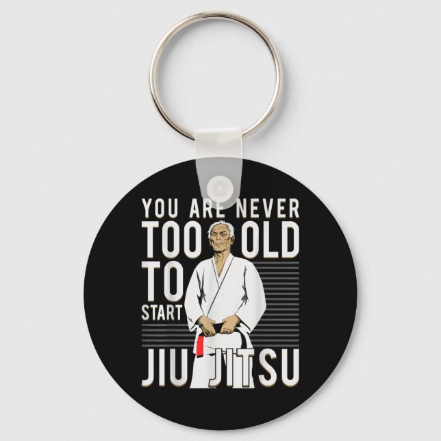 Brazilian Jiu Jitsu Old Man Key Ring (Front)