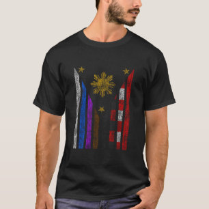 Brazilian Jiu Jitsu Philippines Filipino Flag Spor T-Shirt