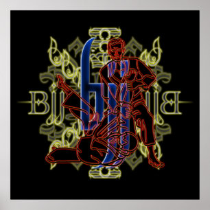 Brazilian Jiu Jitsu Poster Red Fighters