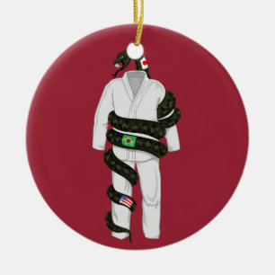 Brazilian Jiu Jitsu Snake Ceramic Tree Decoration