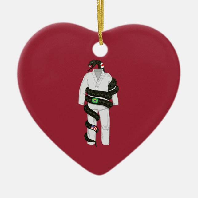 Brazilian Jiu Jitsu Snake Ceramic Tree Decoration (Front)