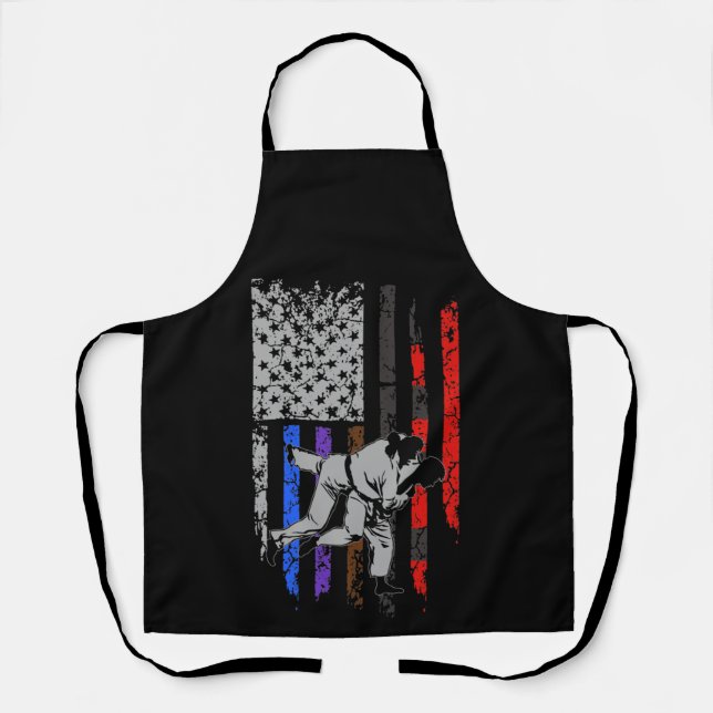 Brazilian Jiu Jitsu Stars & Stripes Rank BJJ Flag Apron (Front)