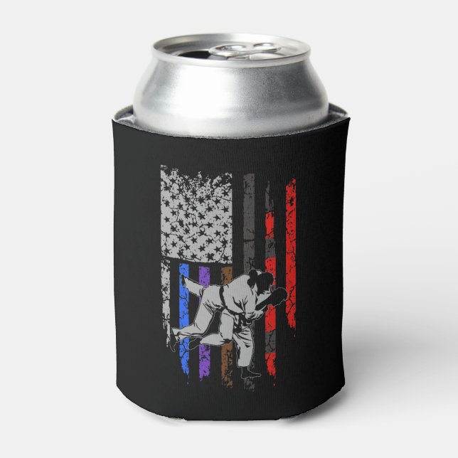 Brazilian Jiu Jitsu Stars & Stripes Rank BJJ Flag Can Cooler (Can Front)