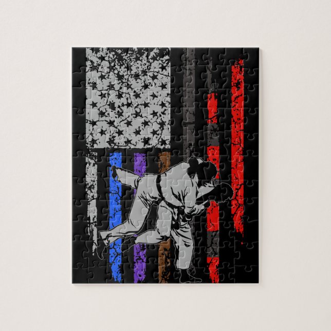 Brazilian Jiu Jitsu Stars & Stripes Rank BJJ Flag Jigsaw Puzzle (Vertical)