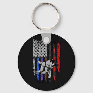 Brazilian Jiu Jitsu Stars & Stripes Rank BJJ Flag Key Ring