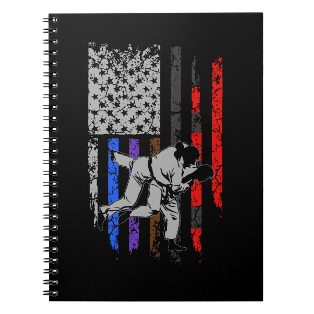 Brazilian Jiu Jitsu Stars & Stripes Rank BJJ Flag Notebook (Front)